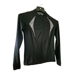 90 Degree By Reflex Black Performance Full-Zip Jacket with Gray Panels -Size S